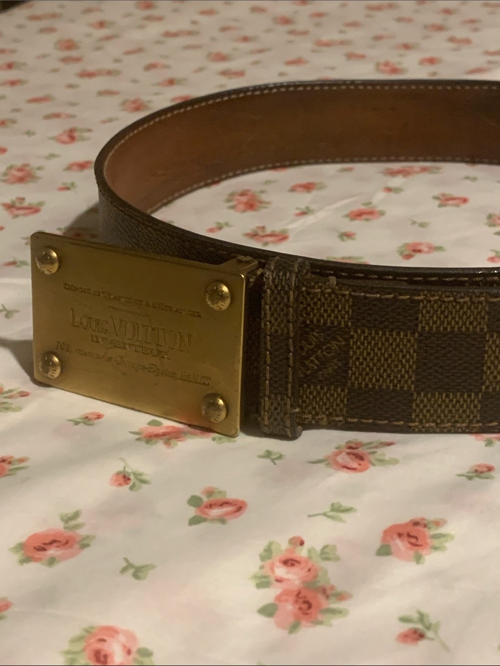 Louis Vuitton Belt with Gold Plate Buckle